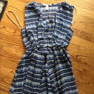 Blue and white fit and flare