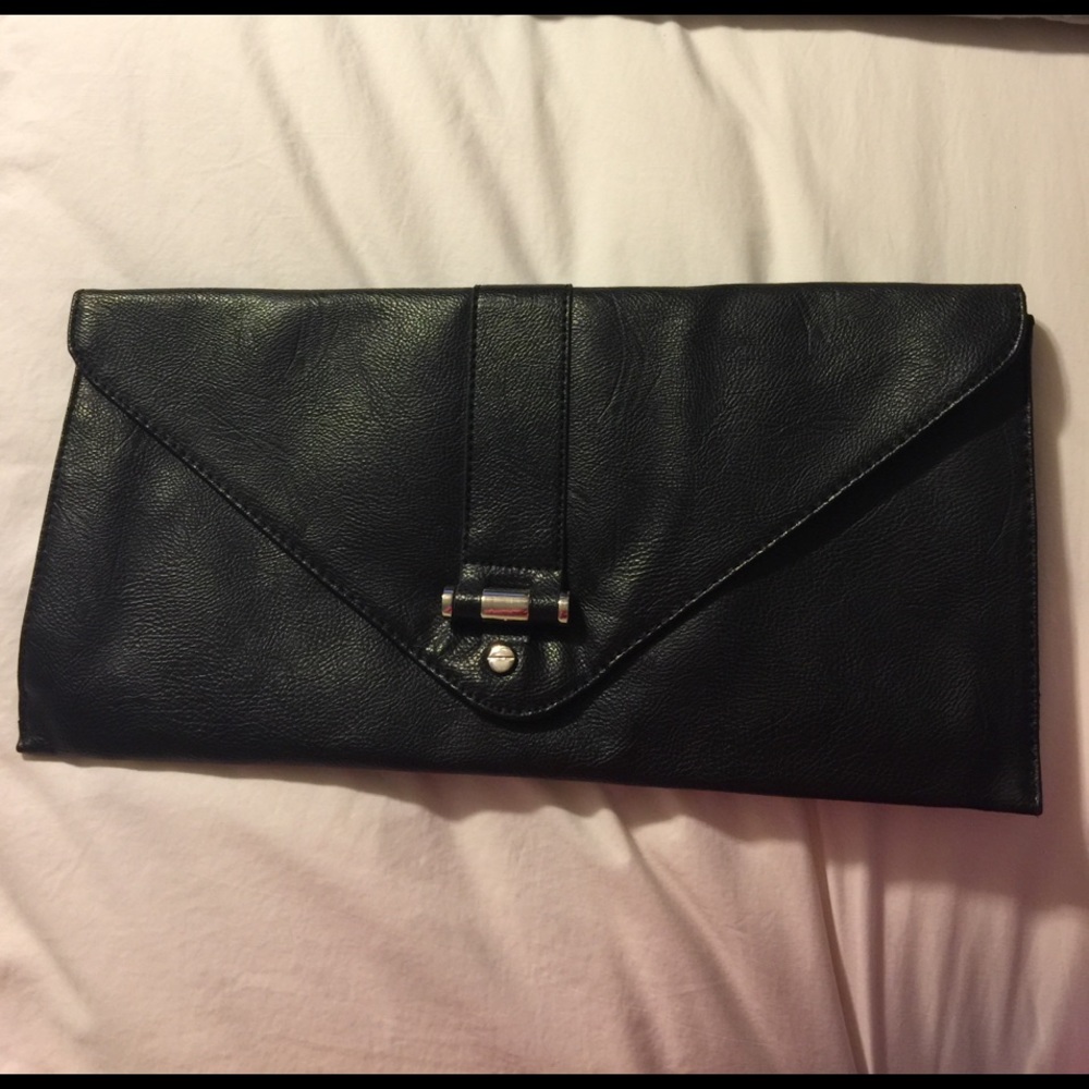 Large black clutch