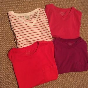 Men J. Crew lot of 4 broken in tees Sz small