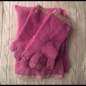Pink Lauren Ralph Lauren cashmere scarf and gloves