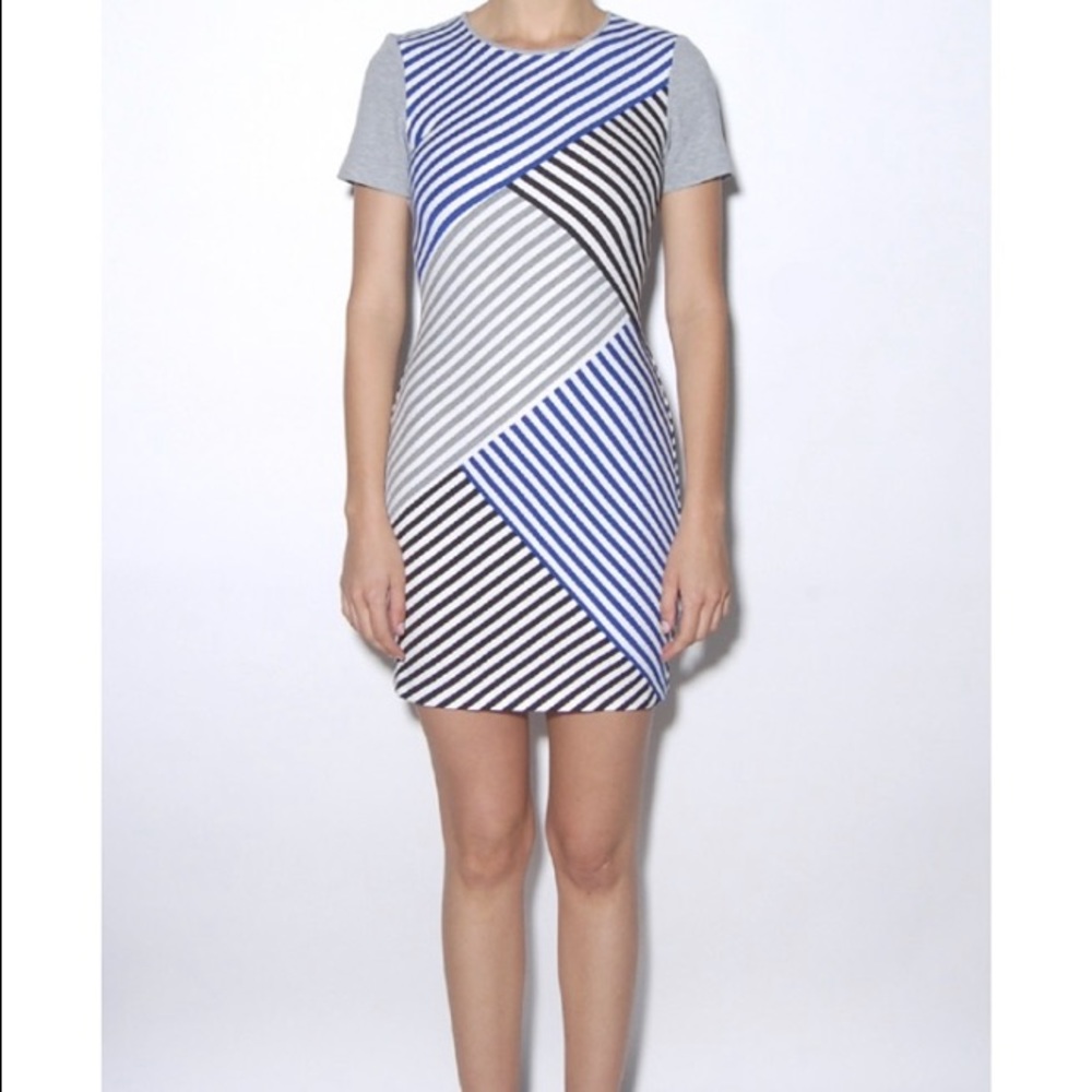 Tibi racetrack stripe bandage dress