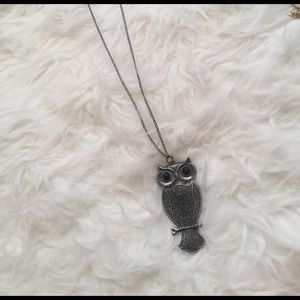 Silver owl necklace
