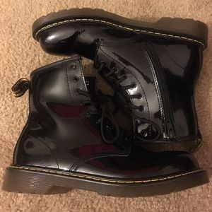 Black Patent Leather Dr. Martens Delaney Boot