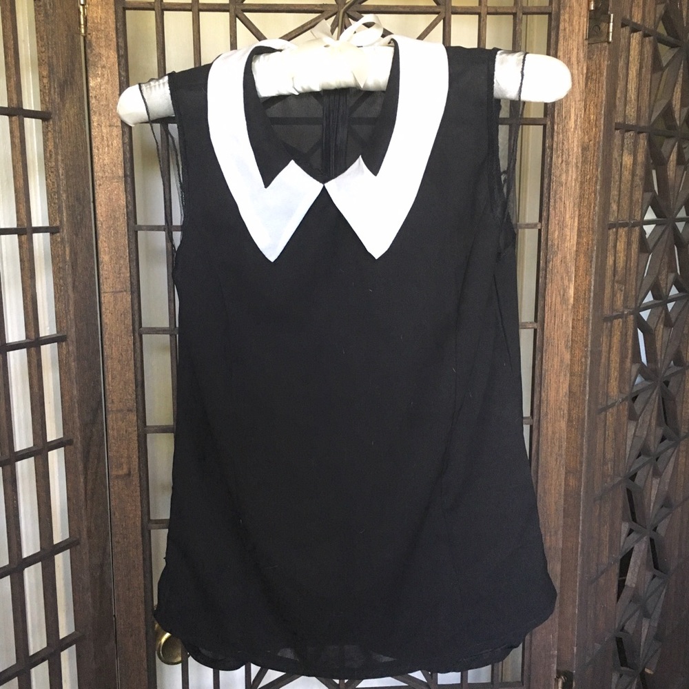 Black and White Wednesday Addams Inspired Top