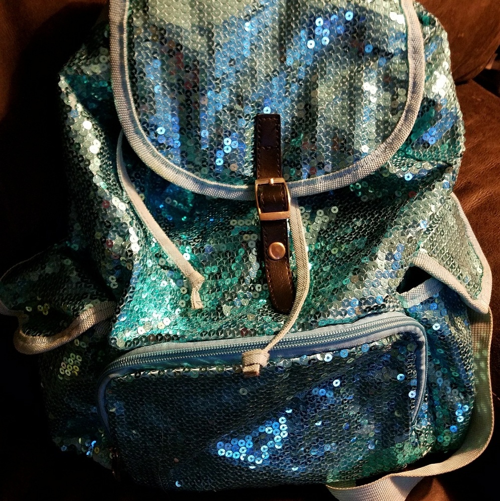 Cute blue bling back pack
