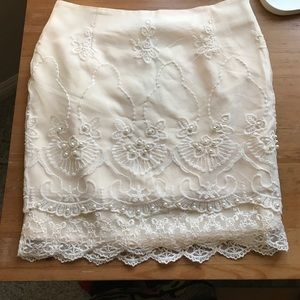 Ivory mini skirt