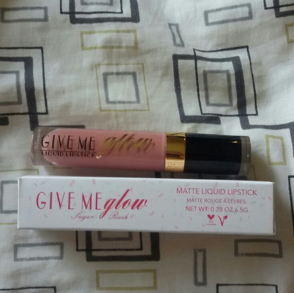 Givemeglow cosmetics liquid lipstick pink rose