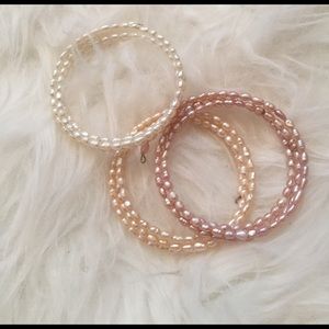 3 pearl bracelets