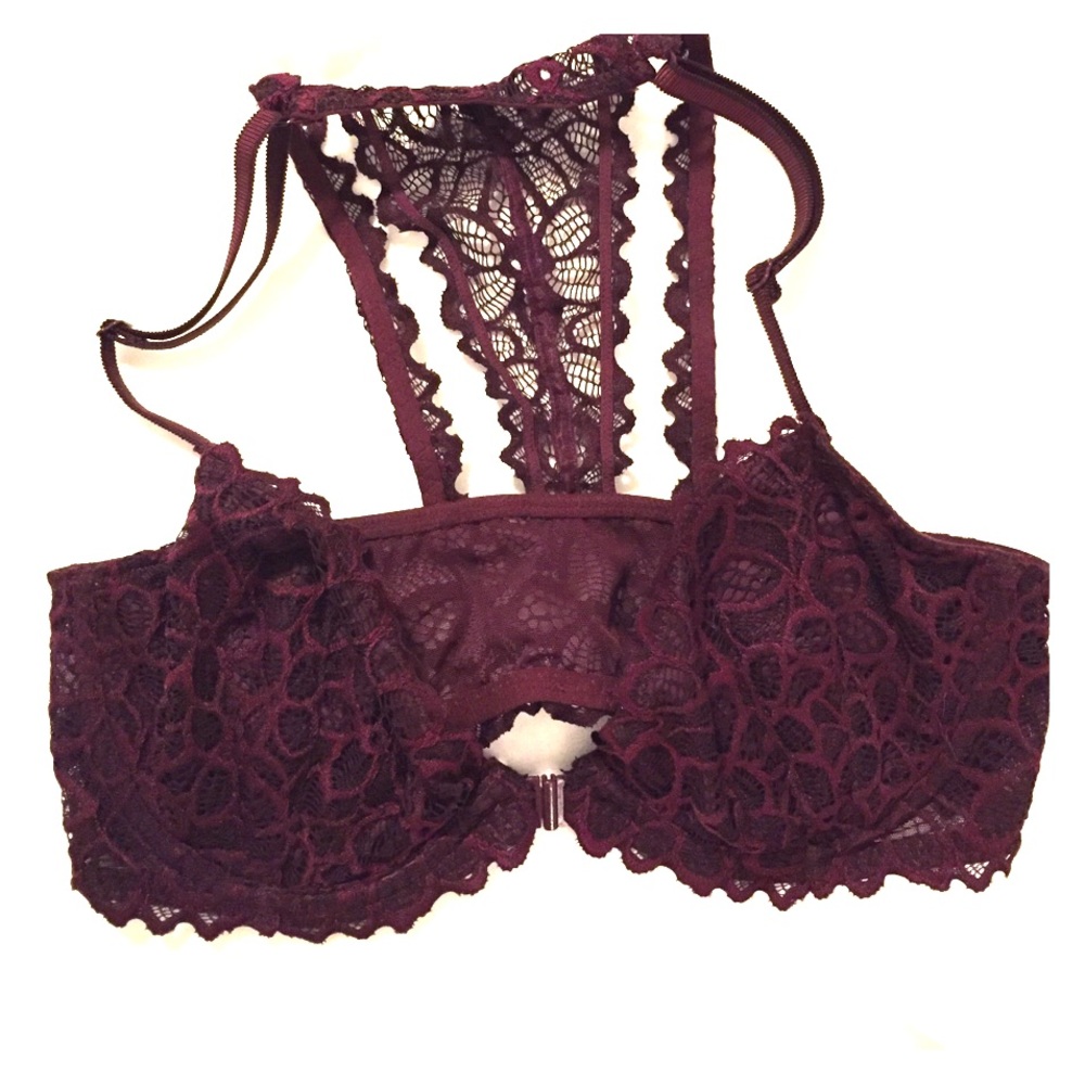 Lacey unlined bralette with front clasp from PINK