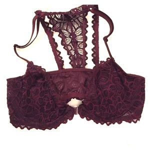Lacey unlined bralette with front clasp from PINK