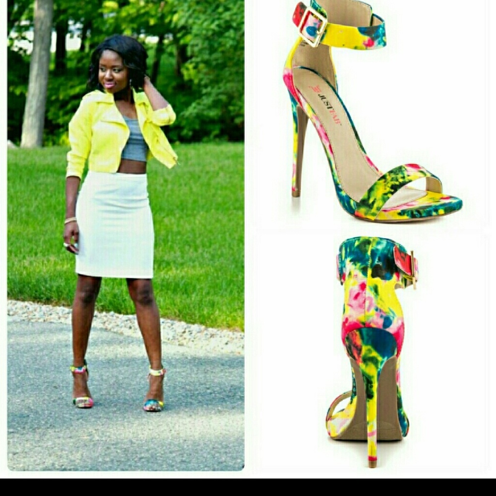 Just fab multi color heels