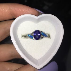 Aquamarine gem engagement ring
