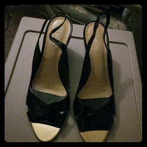 Ladies' black sandals( wedge)