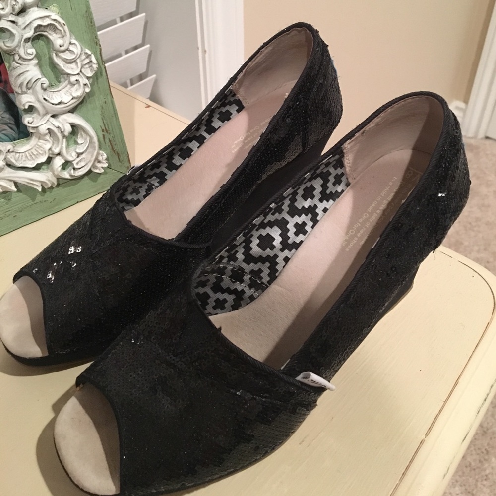 Toms Sequin Wedges