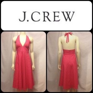 EUC J Crew pink seersucker halter dress size 8