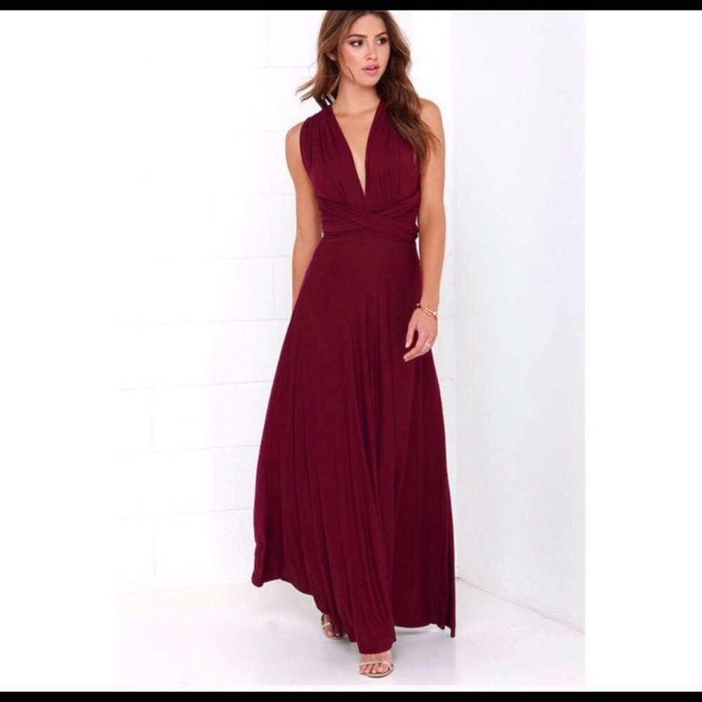 Lulus red long dress size small