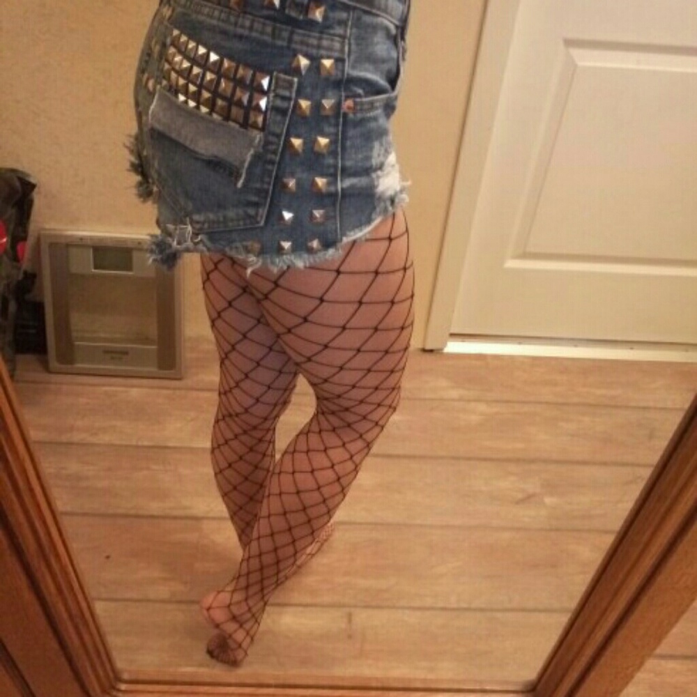 Stocking Fishnet pantyhose female Mesh black - Picture 4 of 8