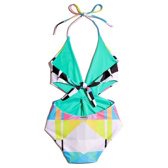 Diamond Twist Front One Piece SWIMSUIT Monokini - Picture 3 of 4