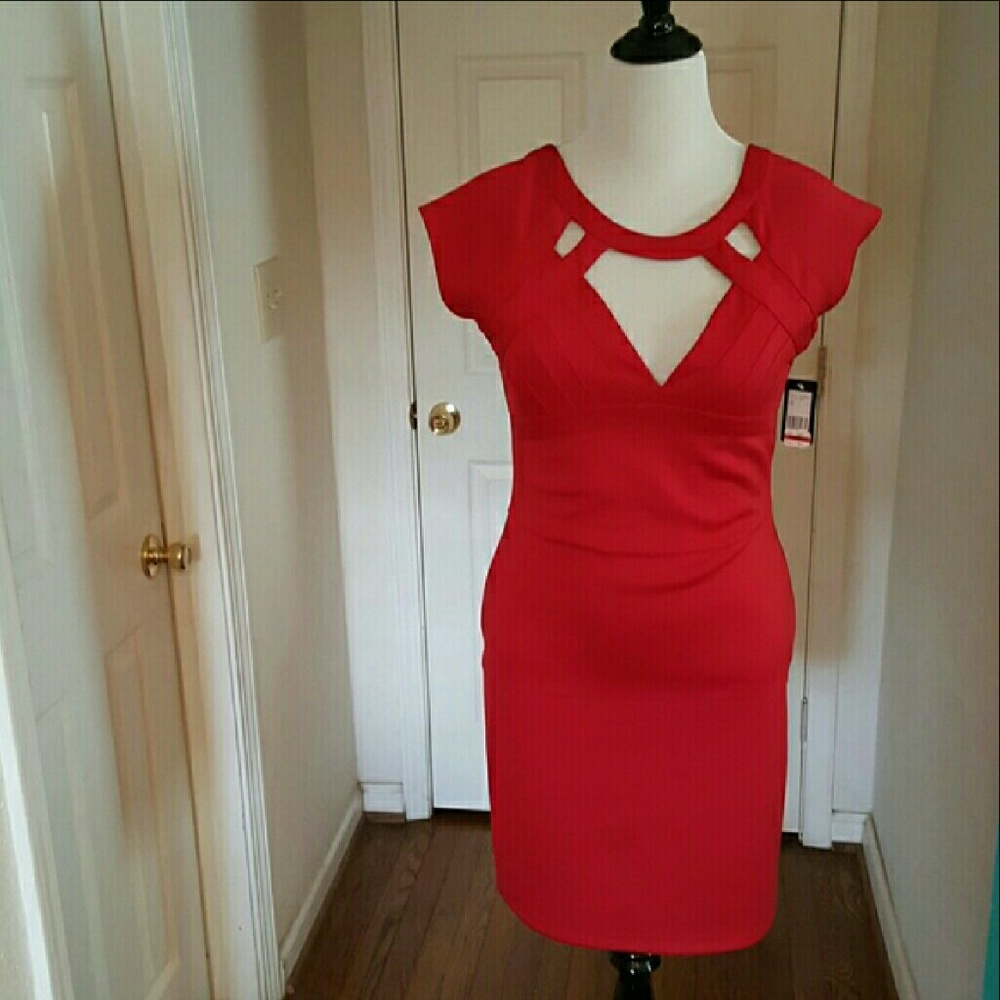 Red Guess body con dress