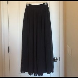 Pleated Chiffon Maxi Skirt