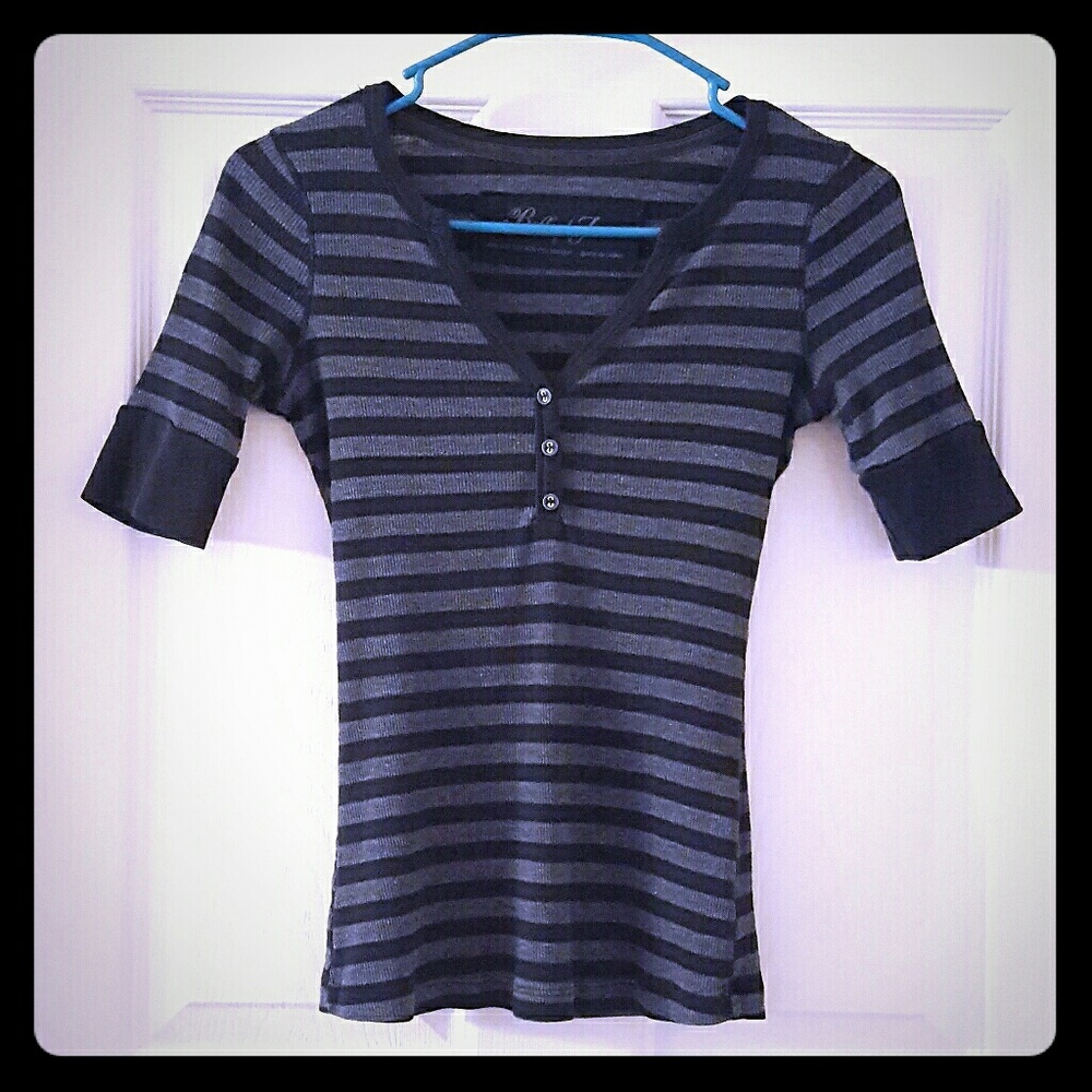 Black/Gray Stripes Ribbed Shirt