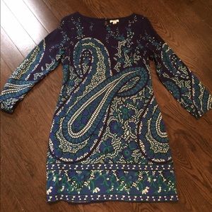 Blue Green Paisley Dress