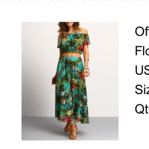 Floral off the shoulder 2 piece