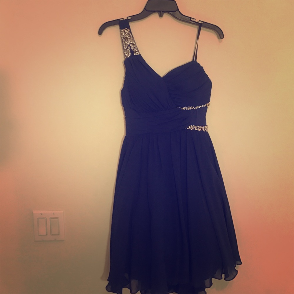 Navy Blue Short Formal Dress