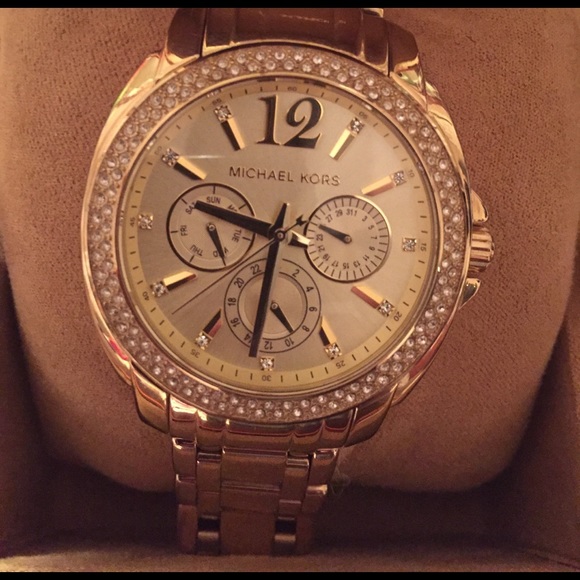 Michael Kors fabulous gold watch with crystals! main image 5