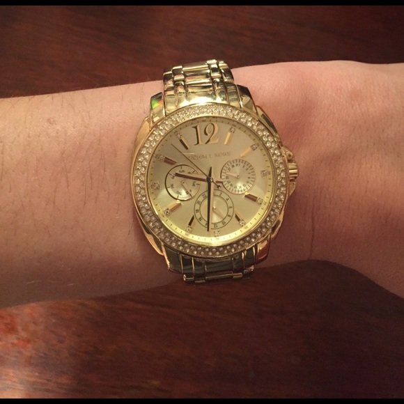 Michael Kors fabulous gold watch with crystals! main image 4