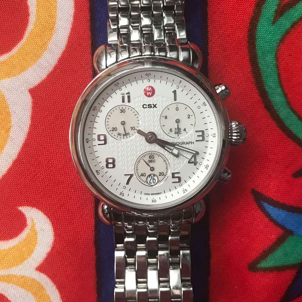 Michele CSX CX39 watch 39 mm chrono date stainless