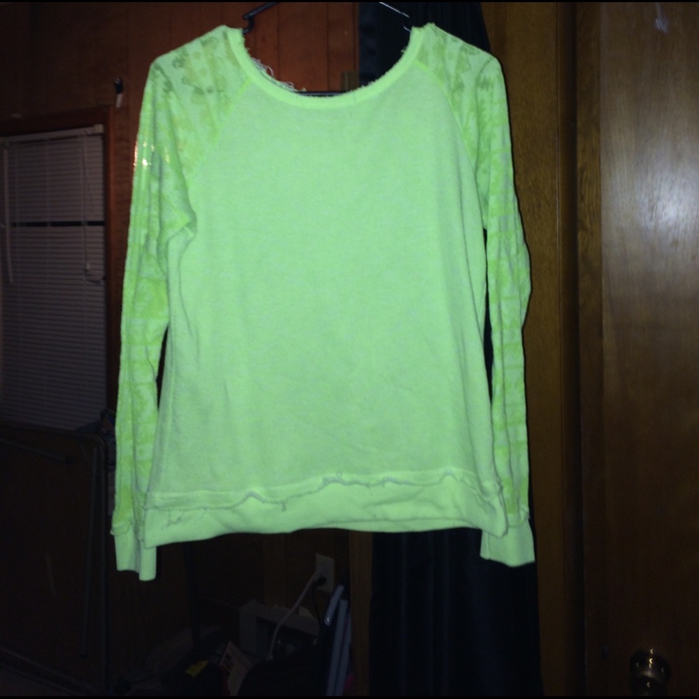Lime green crew neck