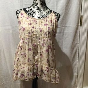 Decree Babydoll Cami Sheer Top With Lining