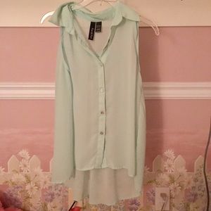 Light sheer turquoise blouse
