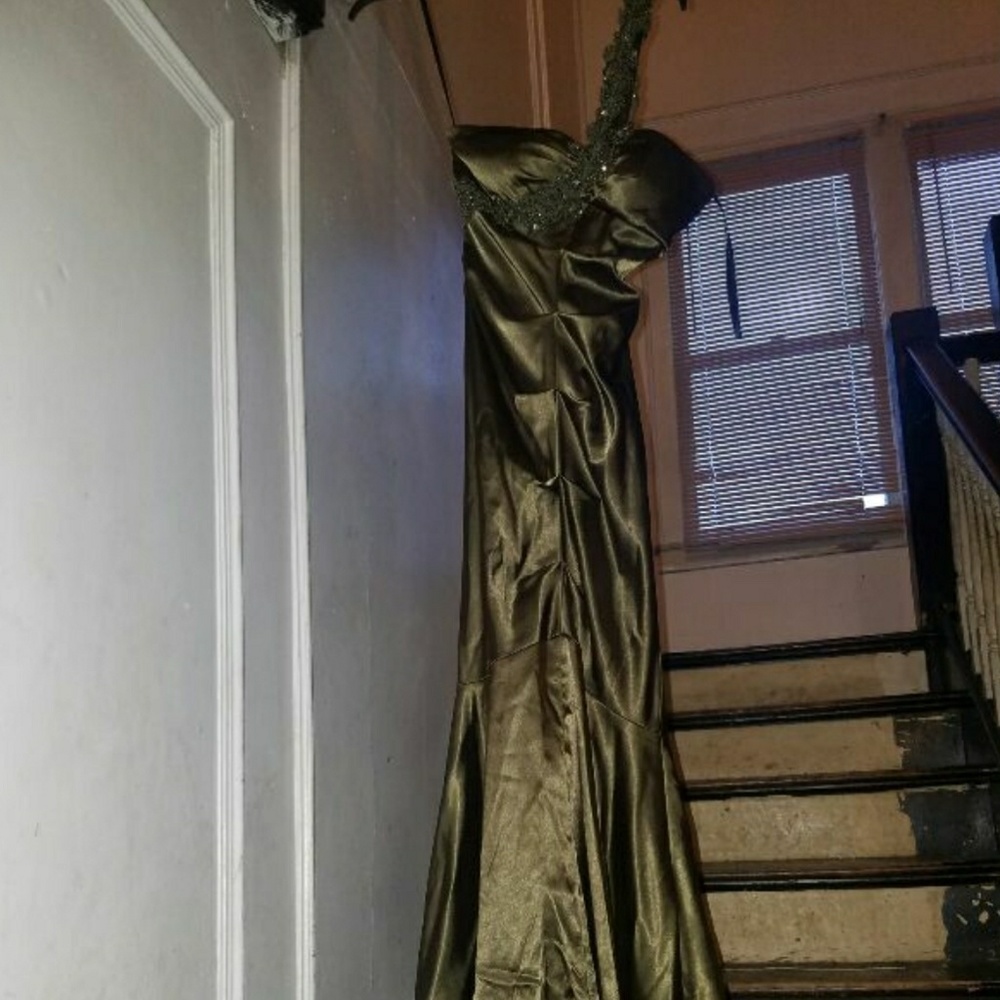 Olive Green One Strap Dress