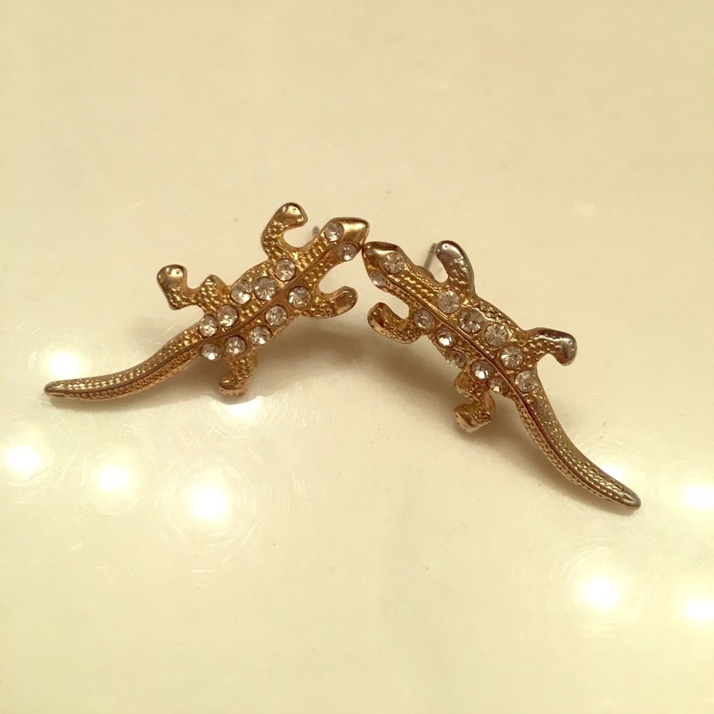 Lizard costume earrings
