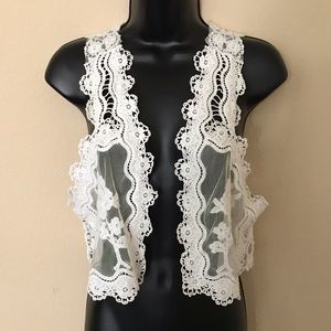 White Crochet Vest