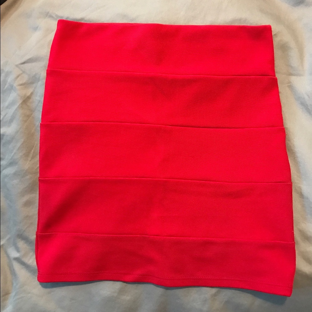 Red mini skirt