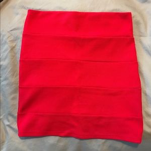 Red mini skirt