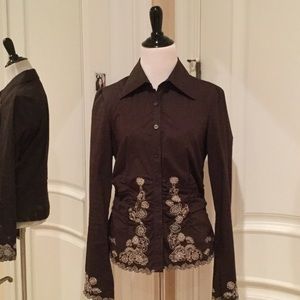 Collared shirt with beading