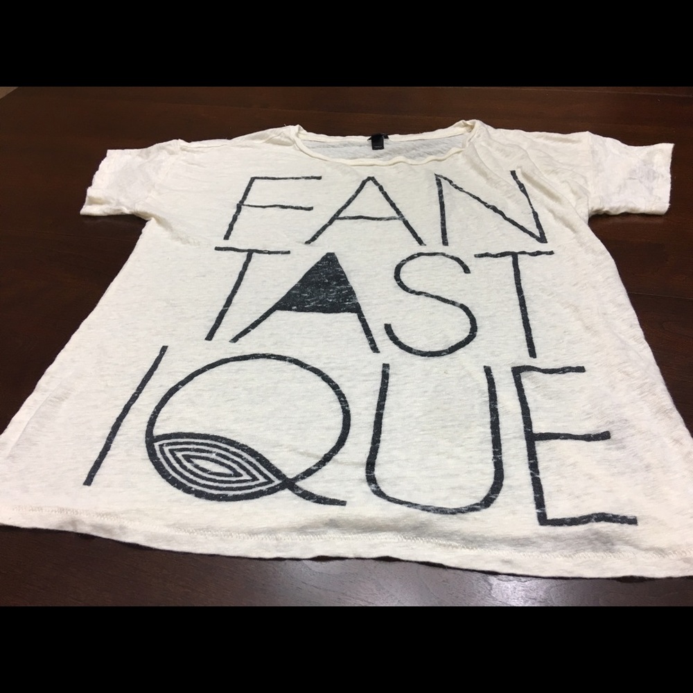 J Crew linen Tee clean no spots or stains .