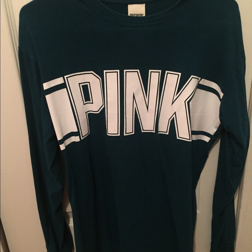 vs pink xs teal long sleeve