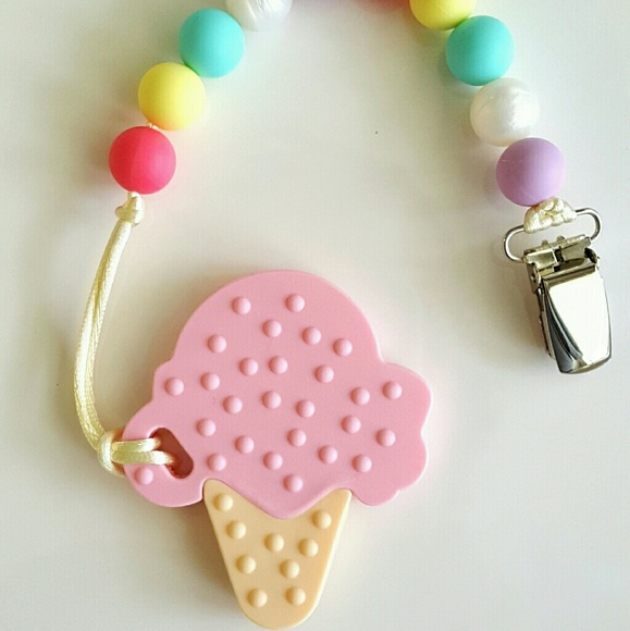 Sale!!! Delicious Silicone ICE CREAM Teether Clip - Picture 2 of 5