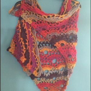 NEW Beautiful handmade BY ME crotched chal. 1 of 1