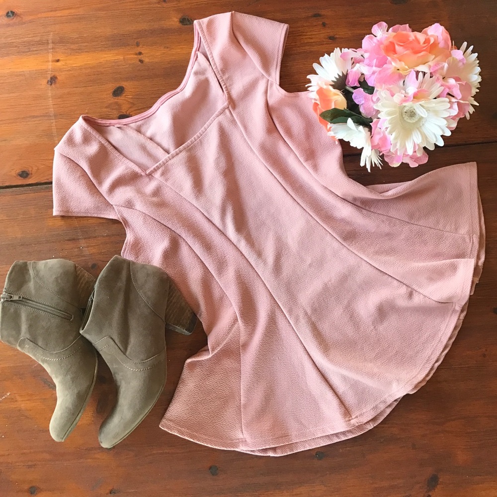 Blush pink peplum top