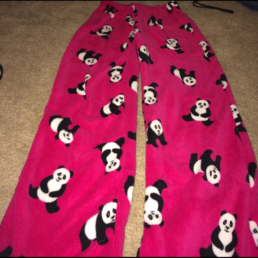 Pink panda pajama pants