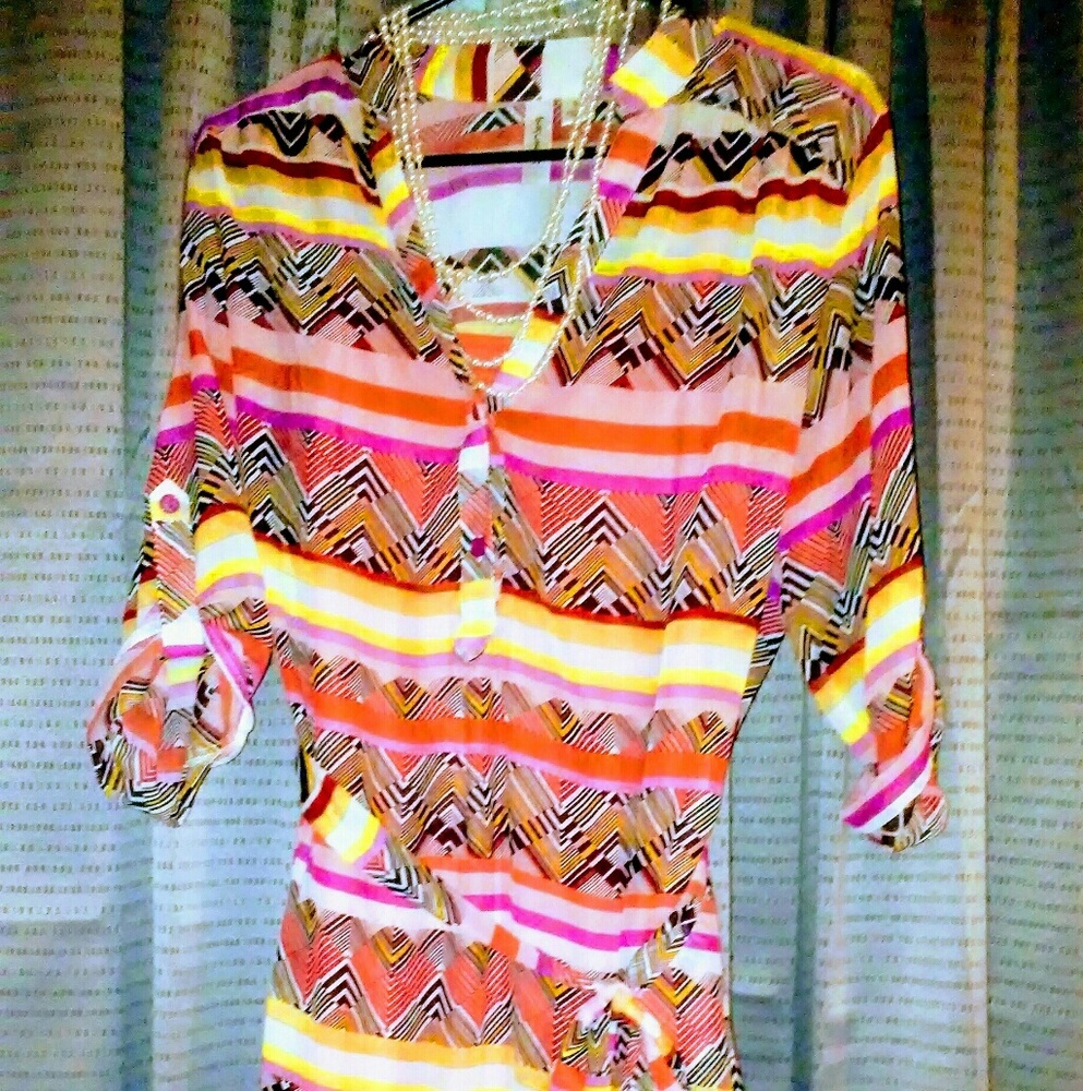 Multi colored Aztec designed dress