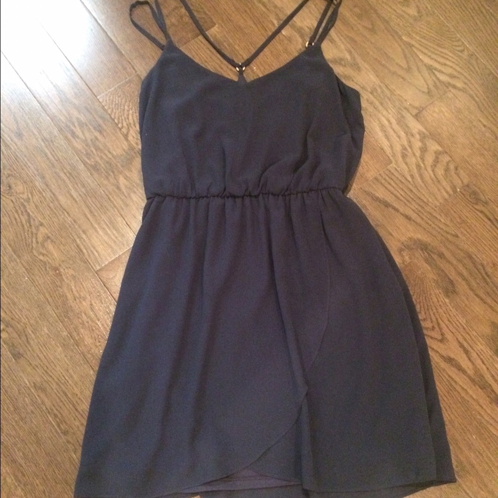 Criss Cross Strappy Navy Dress