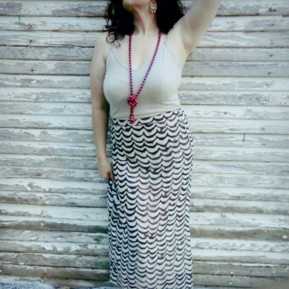 Wavy Patterned Cato High Waist Skirt