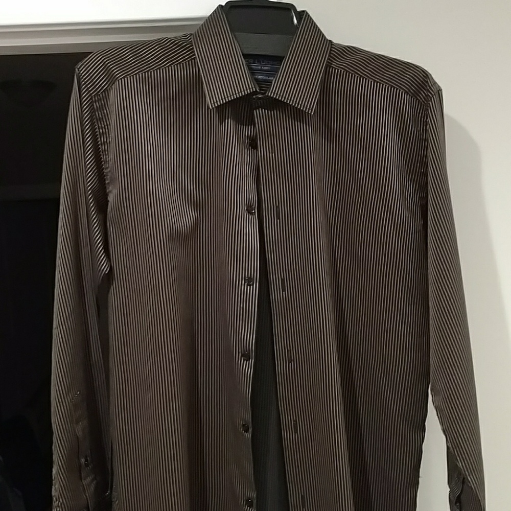 Armand Thiery Copper Striped Button Up